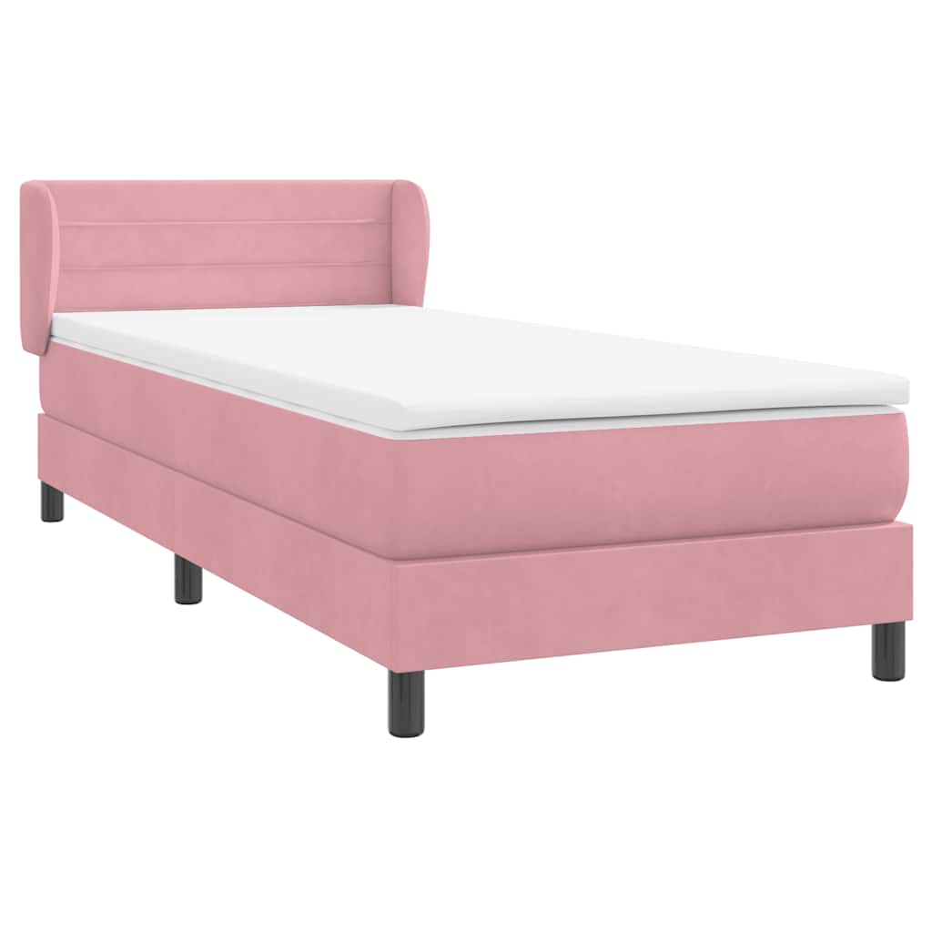 Cama com molas/colchão 80x220 cm veludo rosa