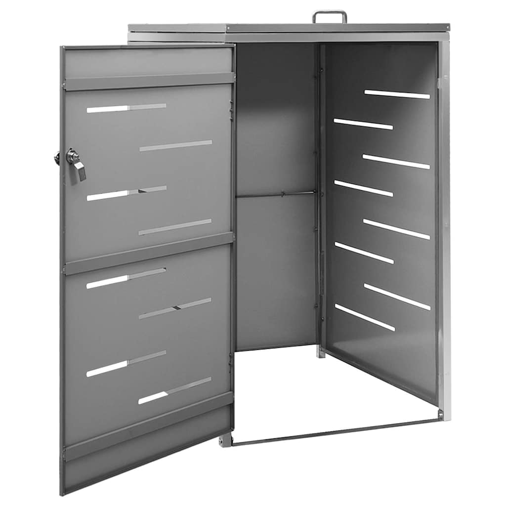 Abrigo para caixote do lixo 69x77,5x115 cm aço inoxidável