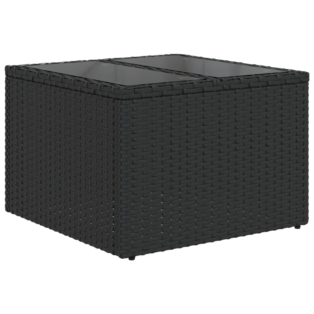 11 Pcs conjunto sofás de jardim c/ almofadões vime PE preto