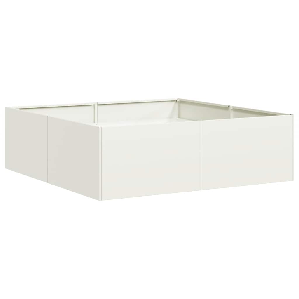 Vaso/floreira 100x100x30 cm aço branco