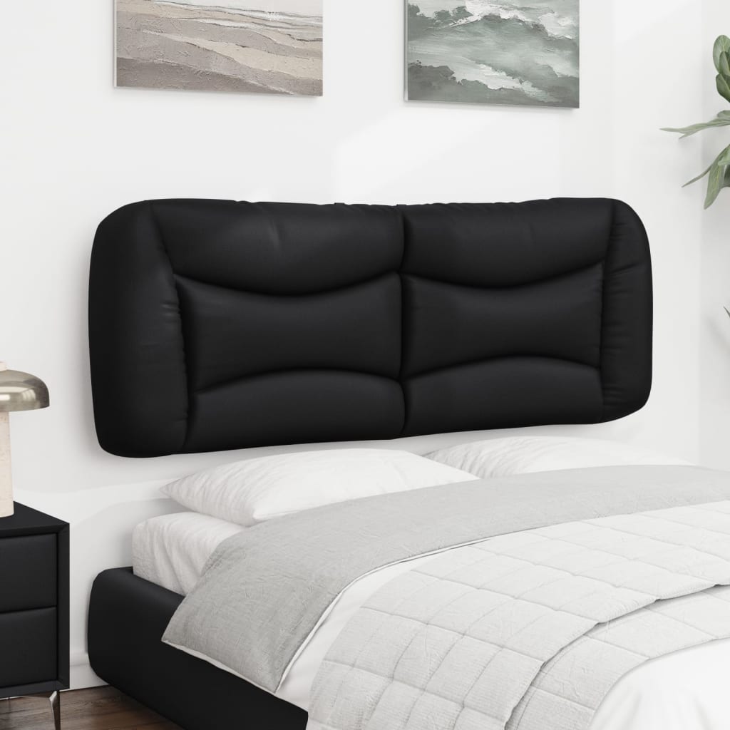 Almofadão de cabeceira hvar 140 cm couro artificial preto