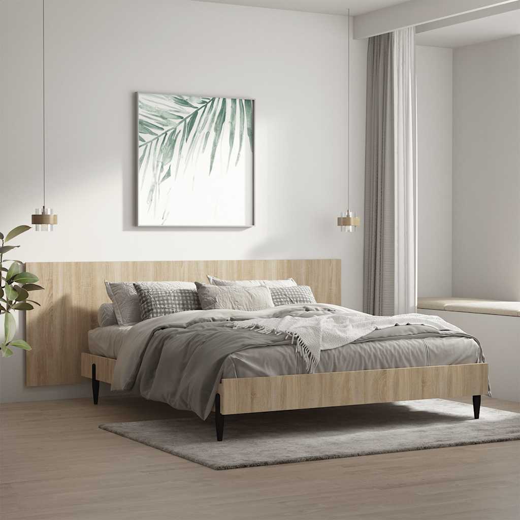 Cabeceira parede 240x1,5x80cm derivados madeira carvalho sonoma