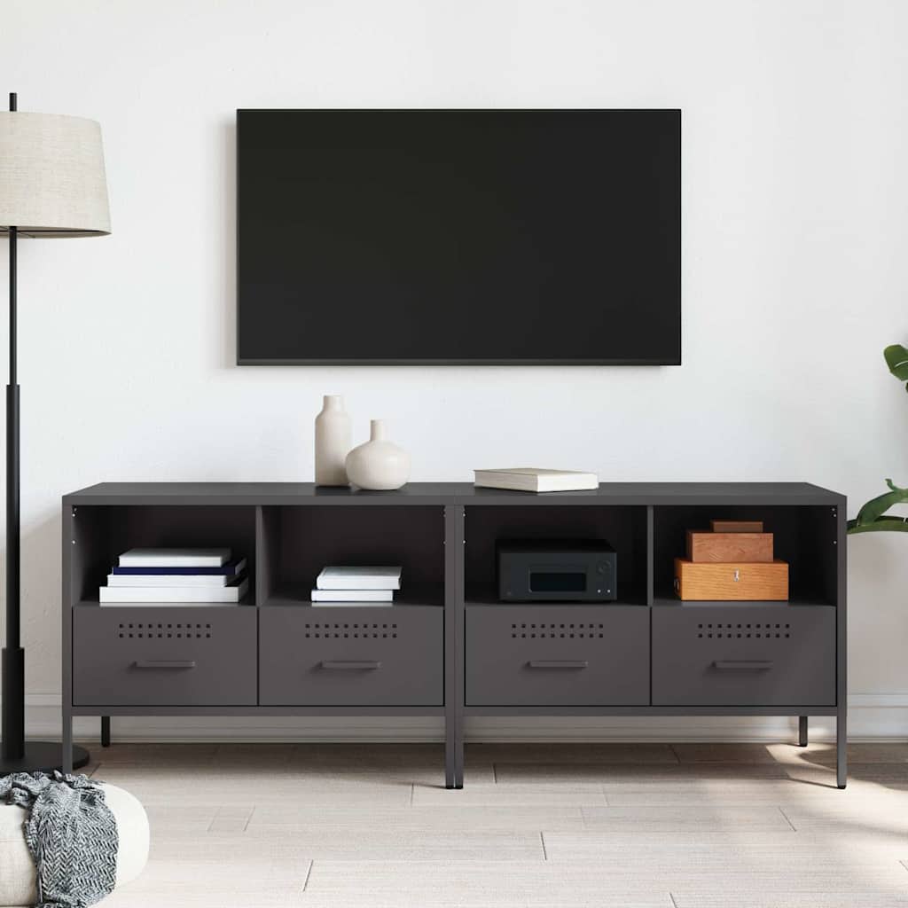 Móveis de TV 2 pcs 68x39x50,5 cm aço preto
