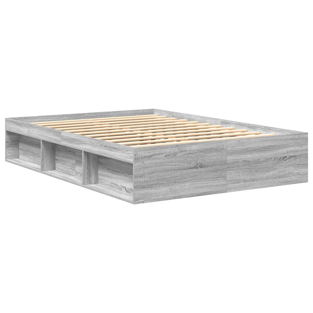 Estrutura de cama 140x190 cm cinzento sonoma