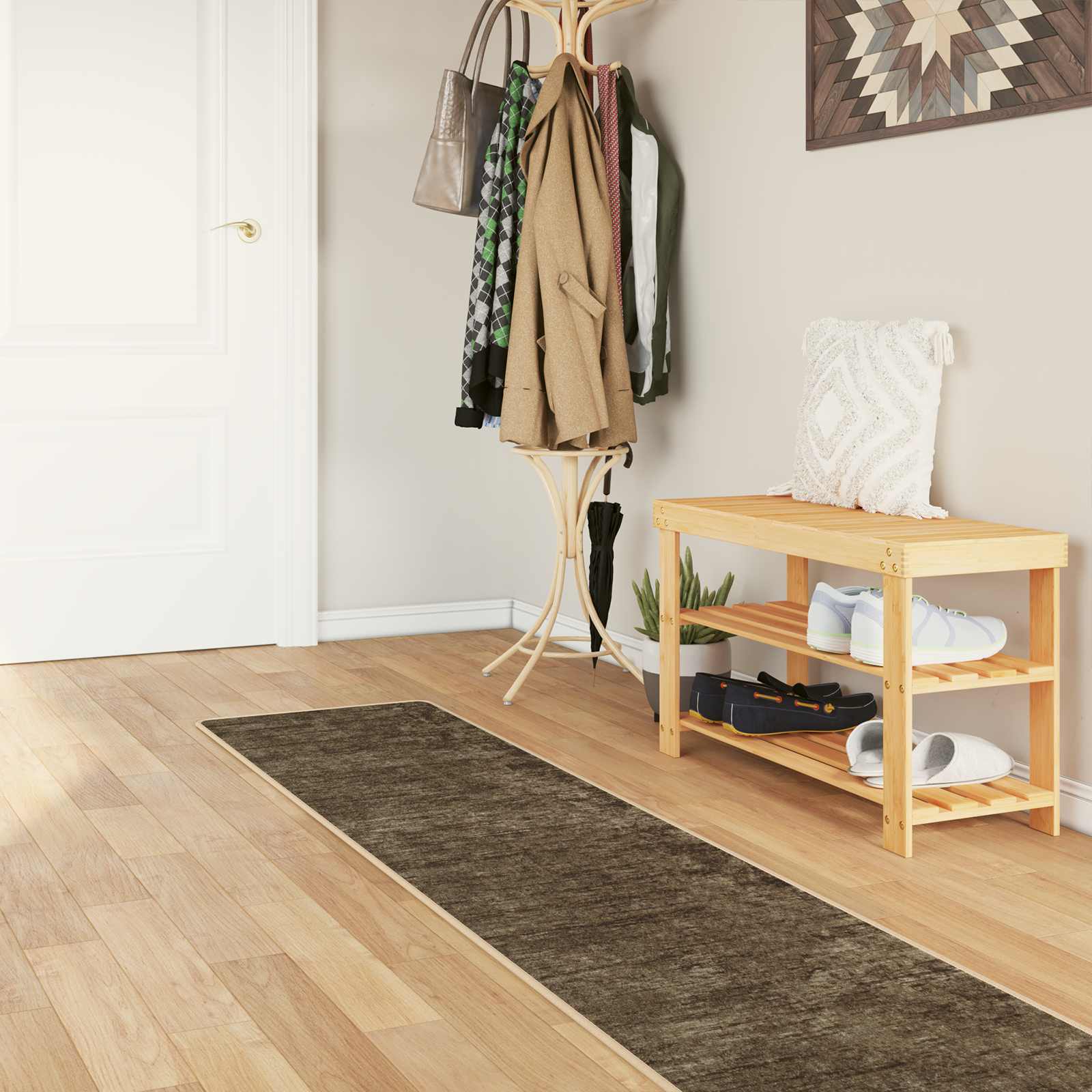 Passadeira marsa verde floresta 50 x 400 cm poliéster e PVC