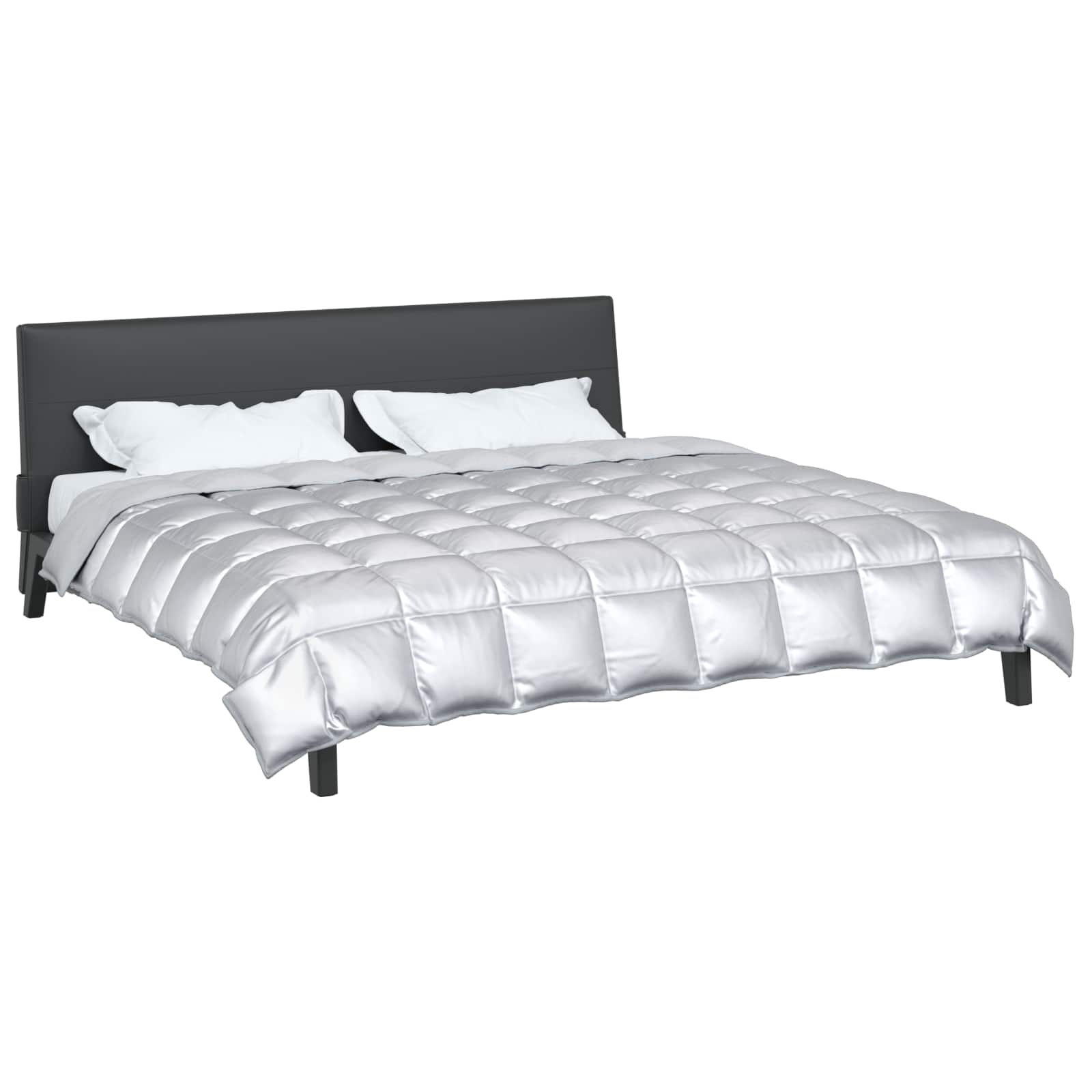 Edredom de inverno prateado 220 x 260 cm cetim e microfibra
