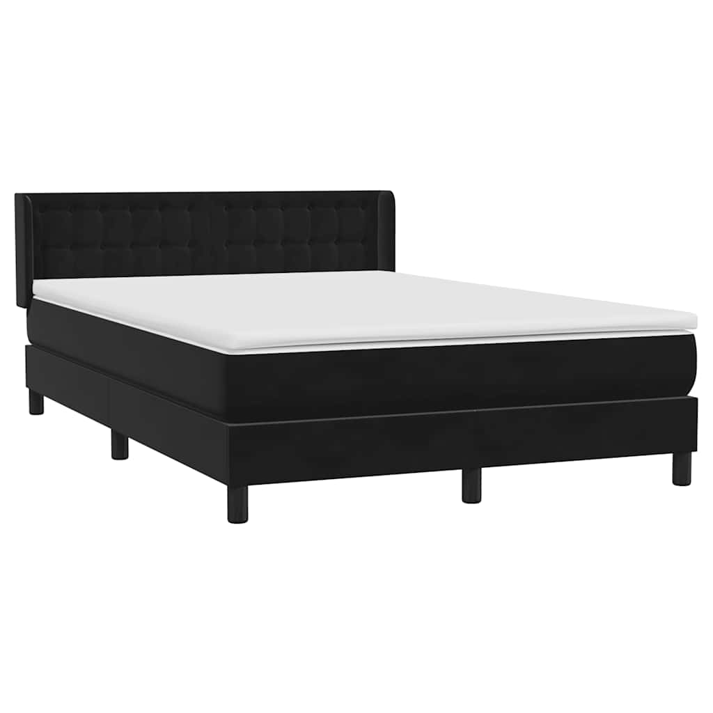 Cama com molas/colchão 160x210 cm veludo preto