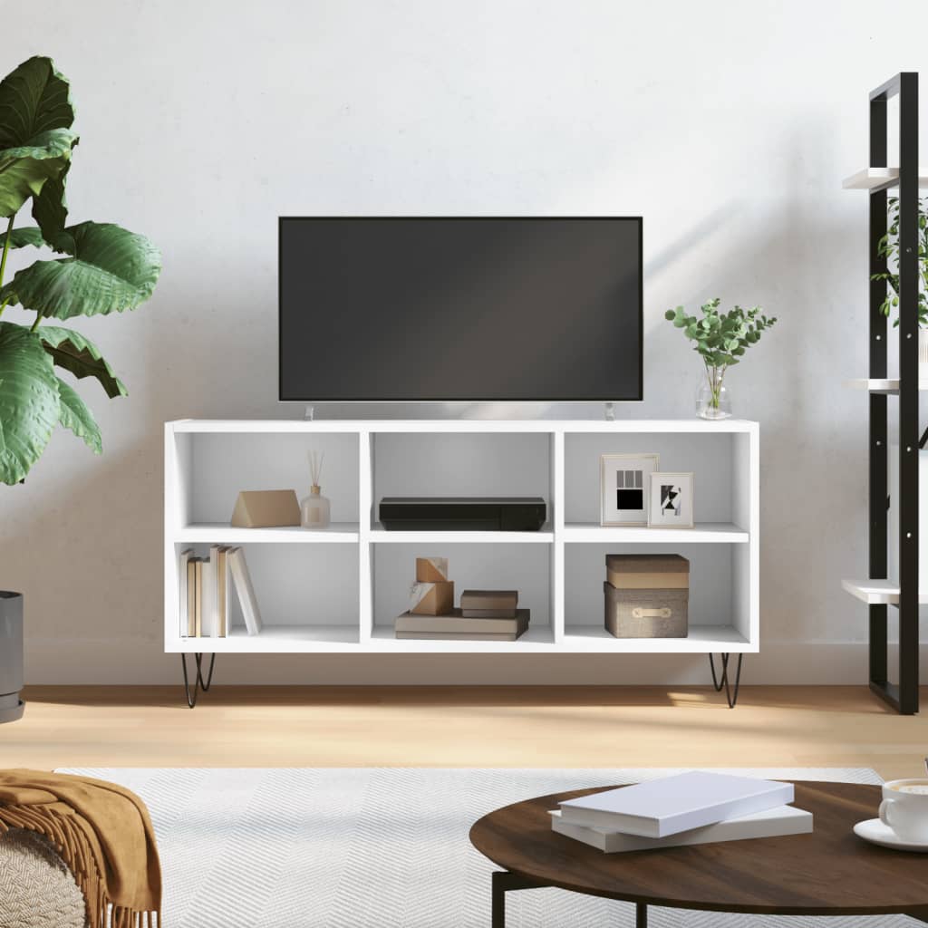 Armário de TV 103,5x30x50 cm derivados de madeira branco
