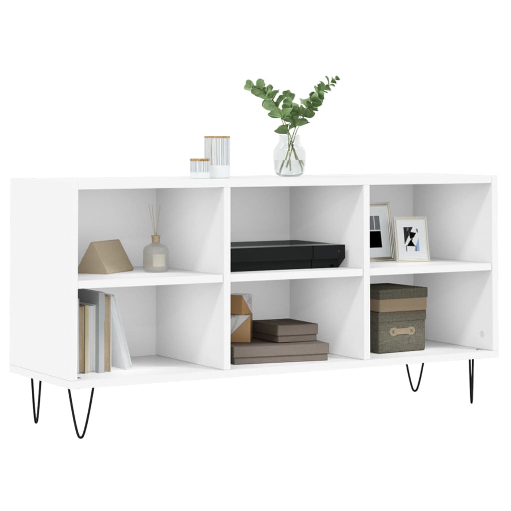 Armário de TV 103,5x30x50 cm derivados de madeira branco