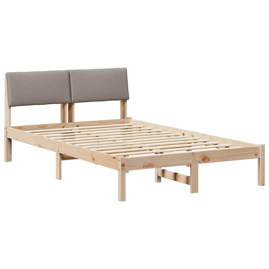 Estrutura da cama com cabeceira marrom e taupe 120 x 200 cm