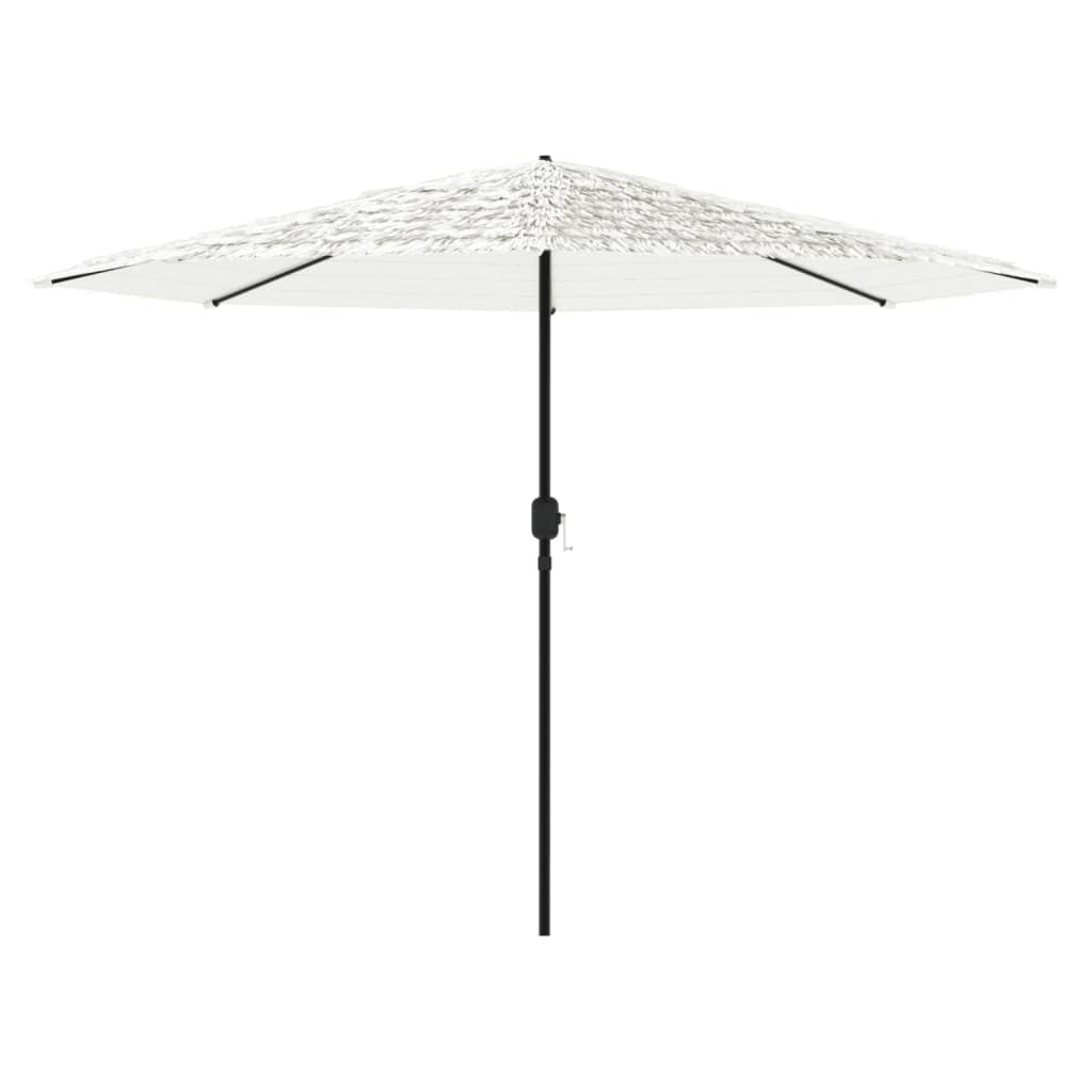 Guarda-sol de jardim com poste de aço 324x324x247 cm branco