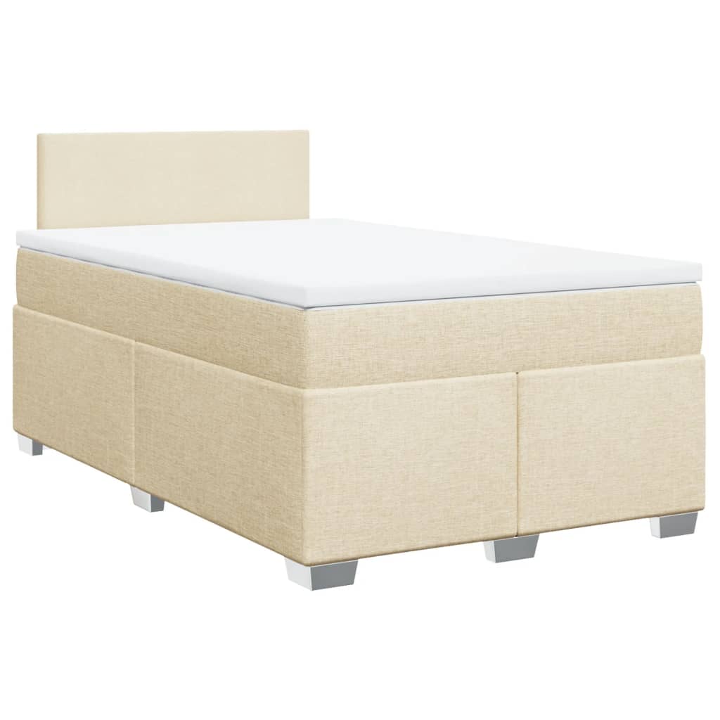 Cama com molas/colchão 120x200 cm tecido cor creme
