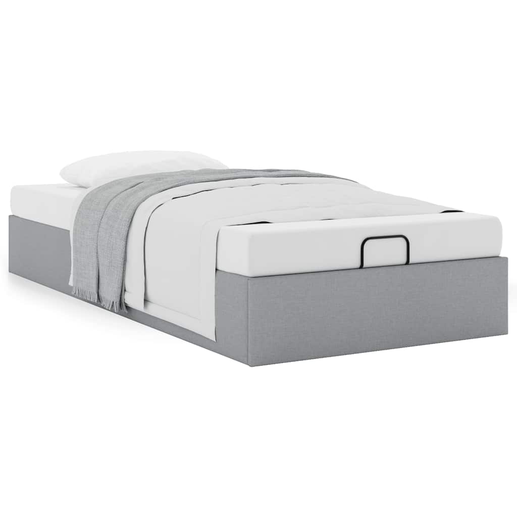 Estrutura de cama otomana sem colchão 80x200 cm cinzento claro