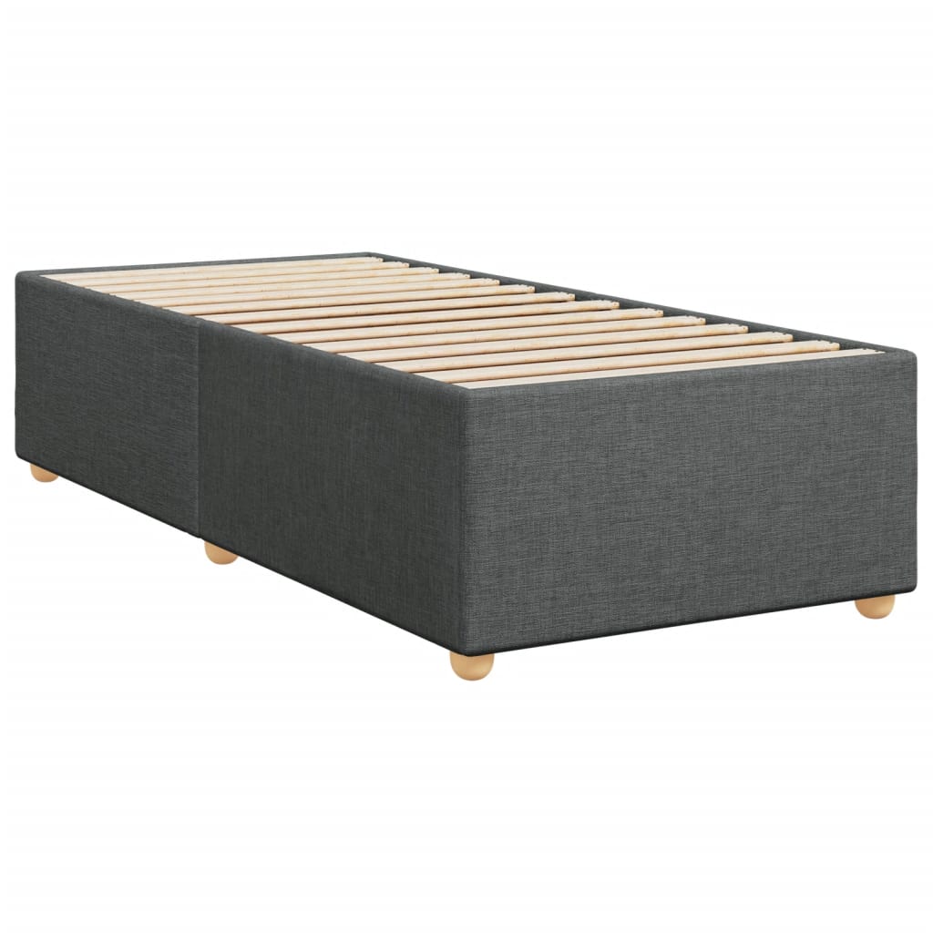 Estrutura de cama sem colchão 90x200 cm tecido cinzento-escuro