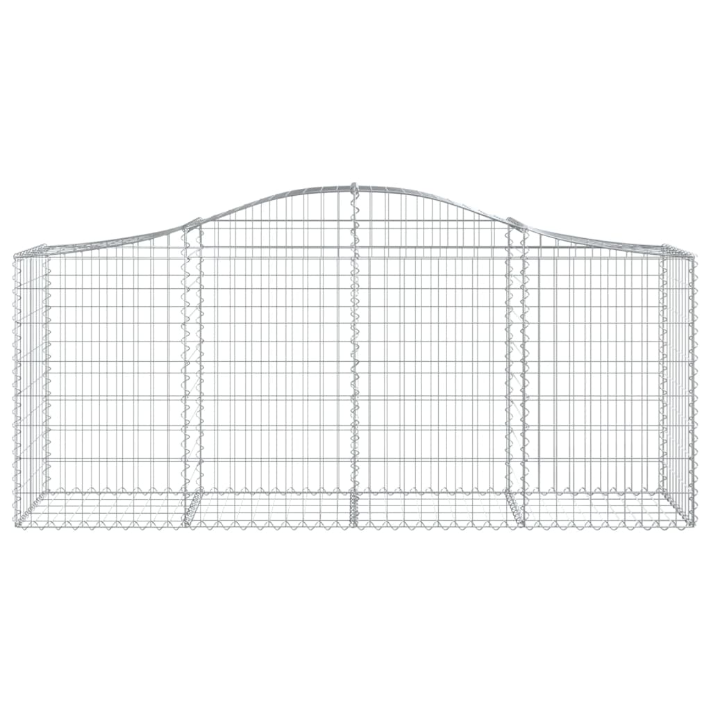Cestos gabião arqueados 3 pcs 200x50x80/100cm ferro galvanizado