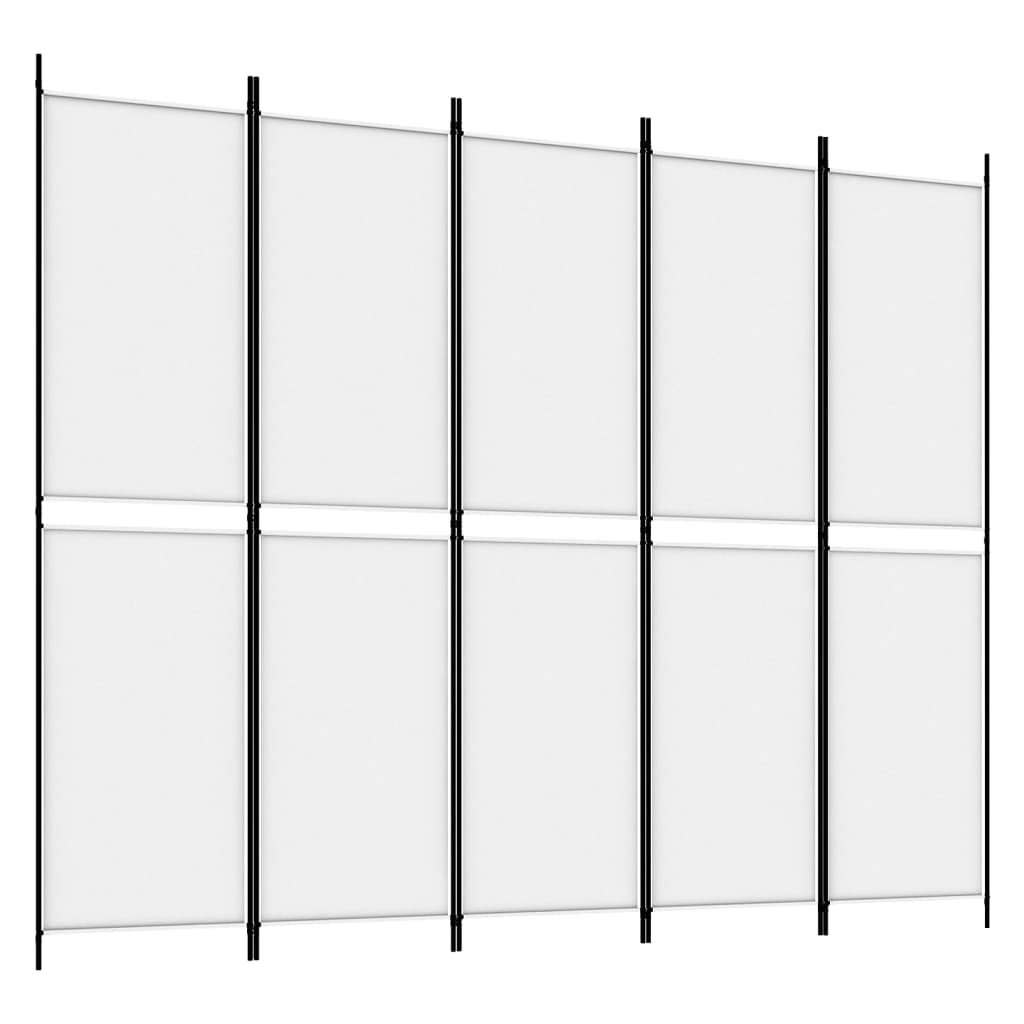 Biombo com 5 painéis 250x200 cm tecido branco