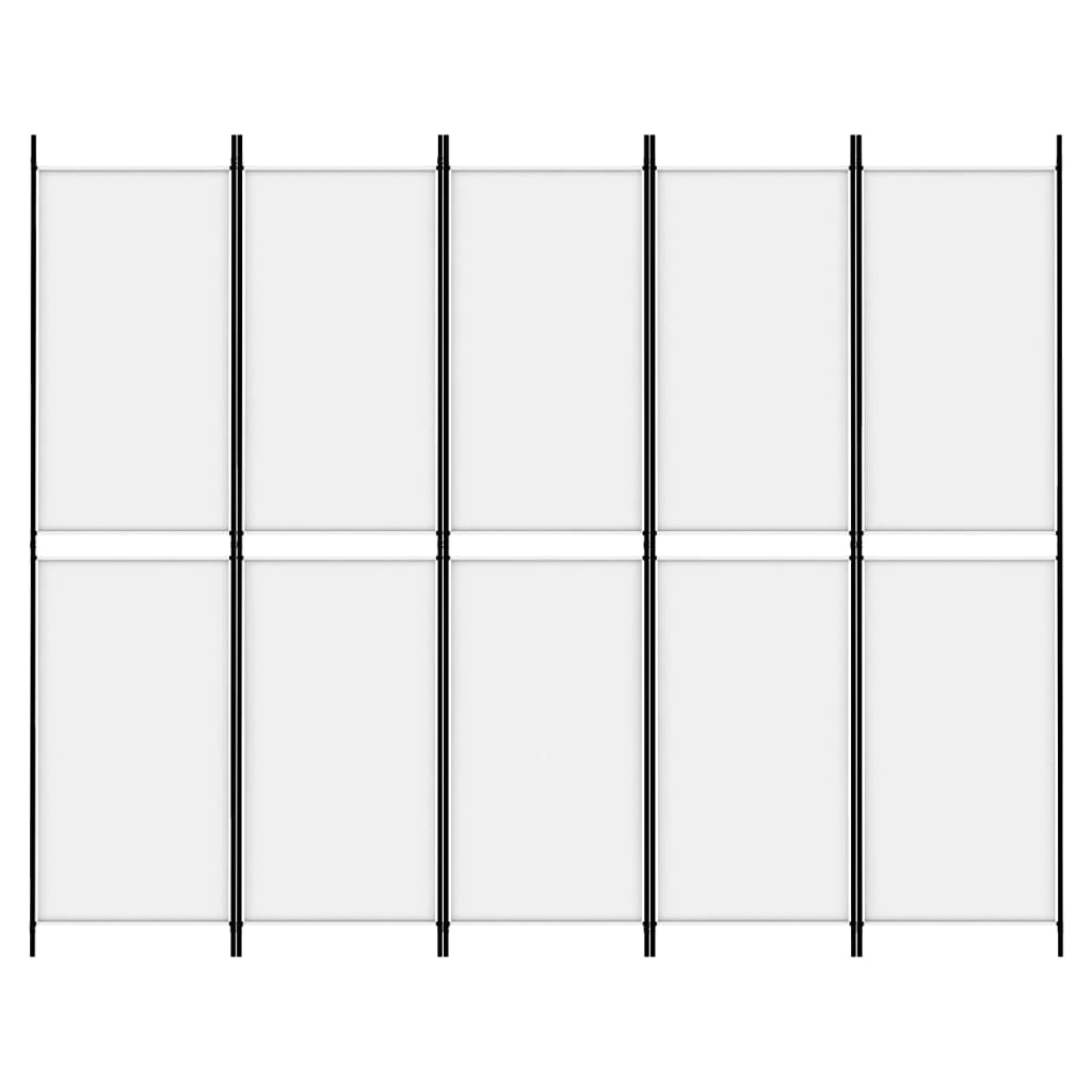 Biombo com 5 painéis 250x200 cm tecido branco