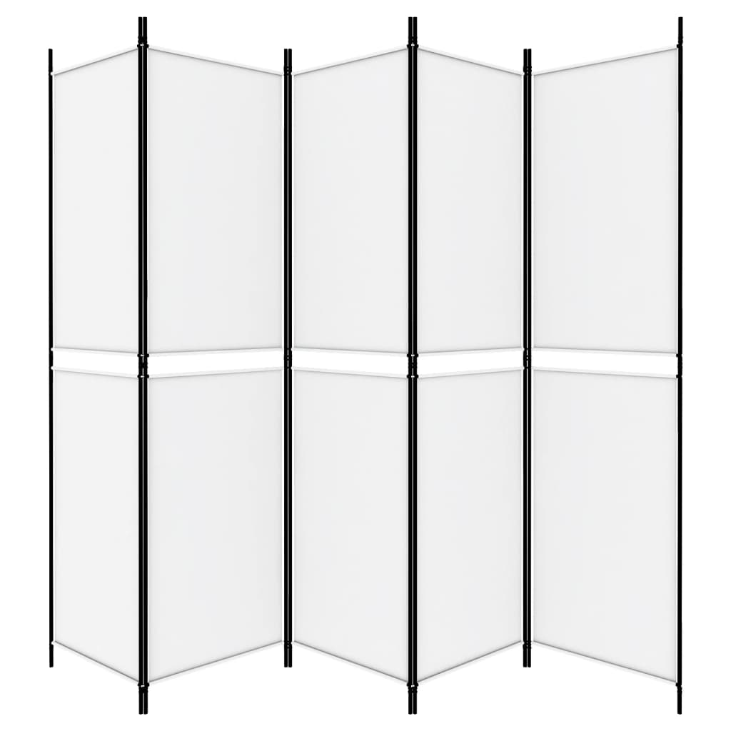 Biombo com 5 painéis 250x200 cm tecido branco