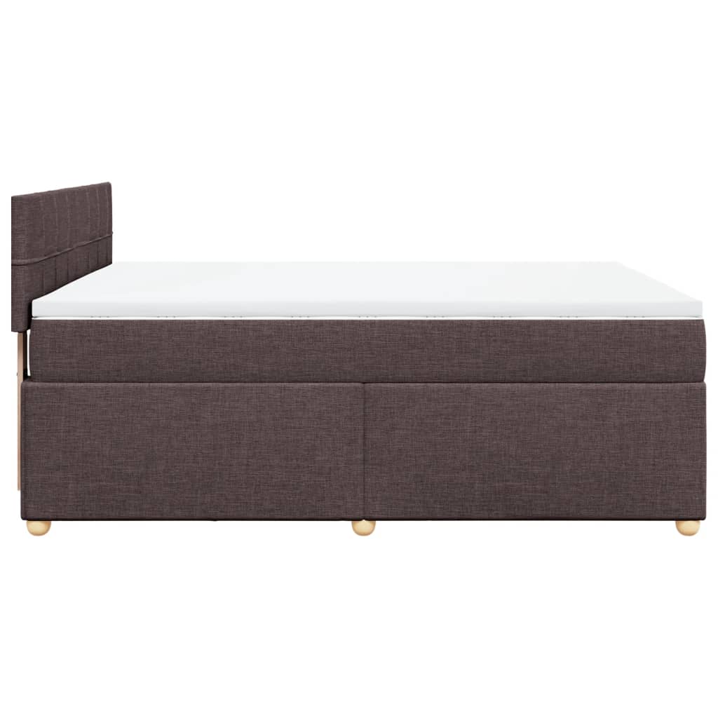 Cama com molas/colchão 140x200 cm tecido castanho-escuro