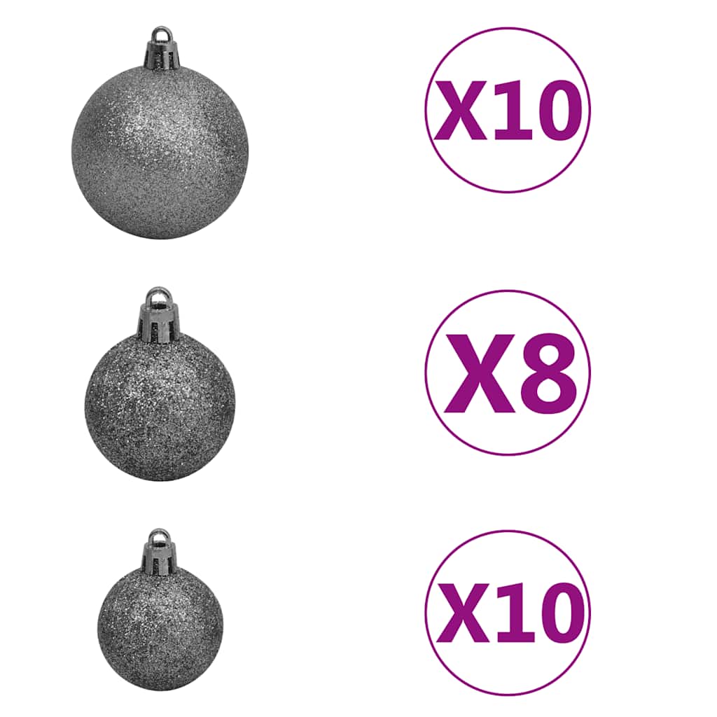 Árvore natal artificial pré-iluminada c/ bolas 210 cm PVC verde