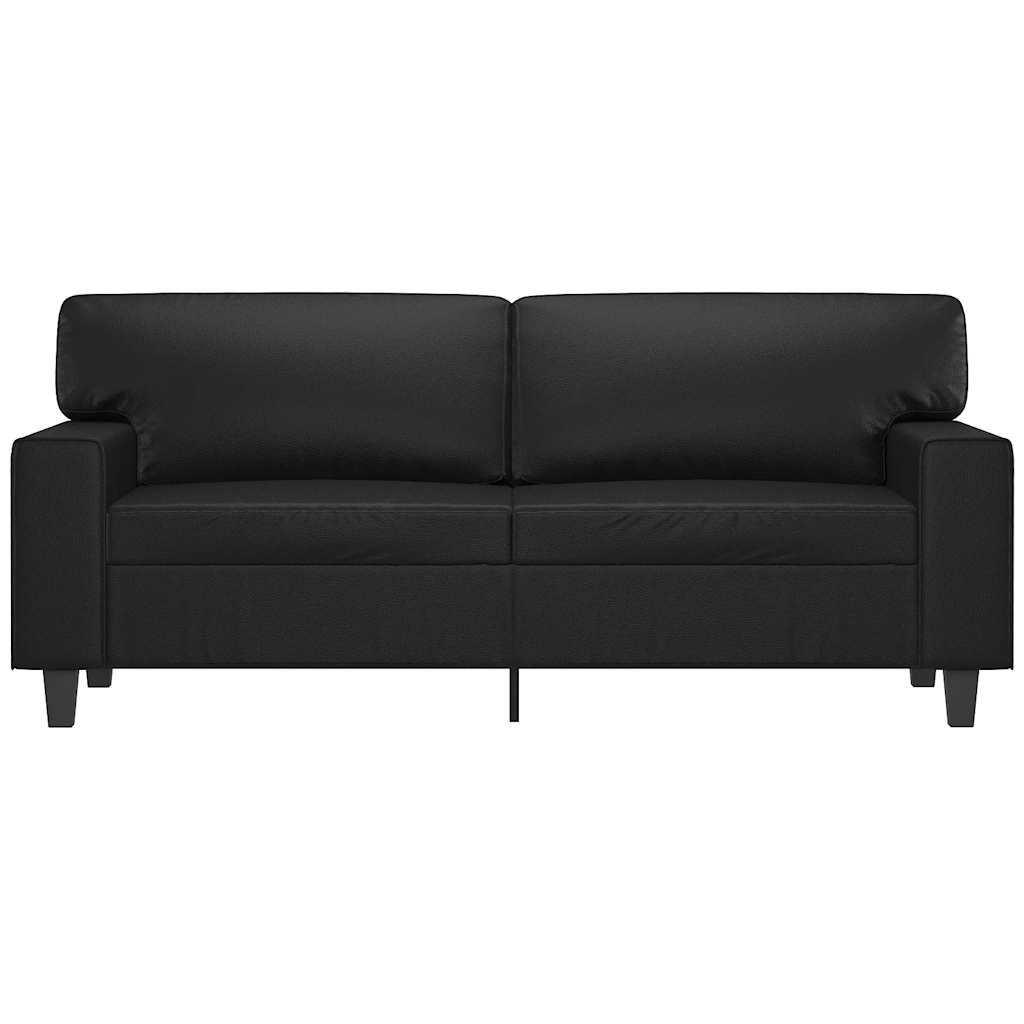 Sofá de 2 lugares 140 cm couro artificial preto