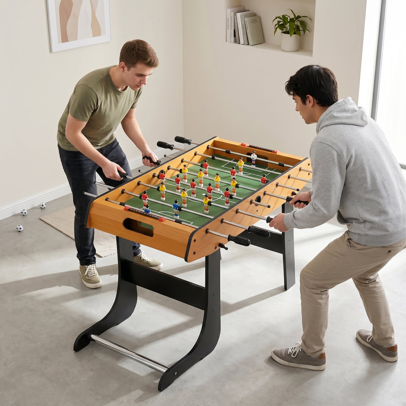 Mesa de Matraquilho Dobrável Matraquilho com 22 Jogadores e 2 Placares para Crianças e Adultos 98x42x62,5 cm Madeira e Preto