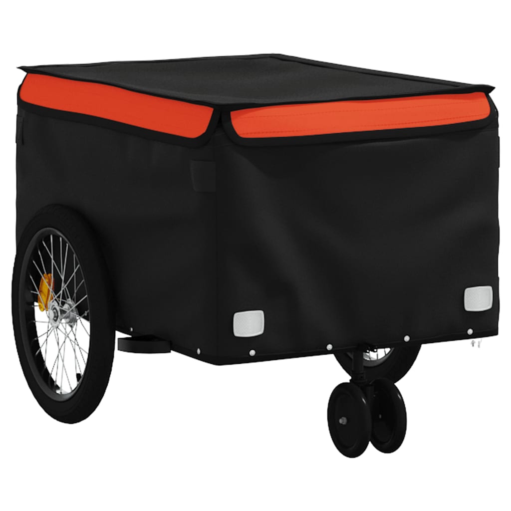 Reboque para bicicleta 30 kg ferro preto e laranja