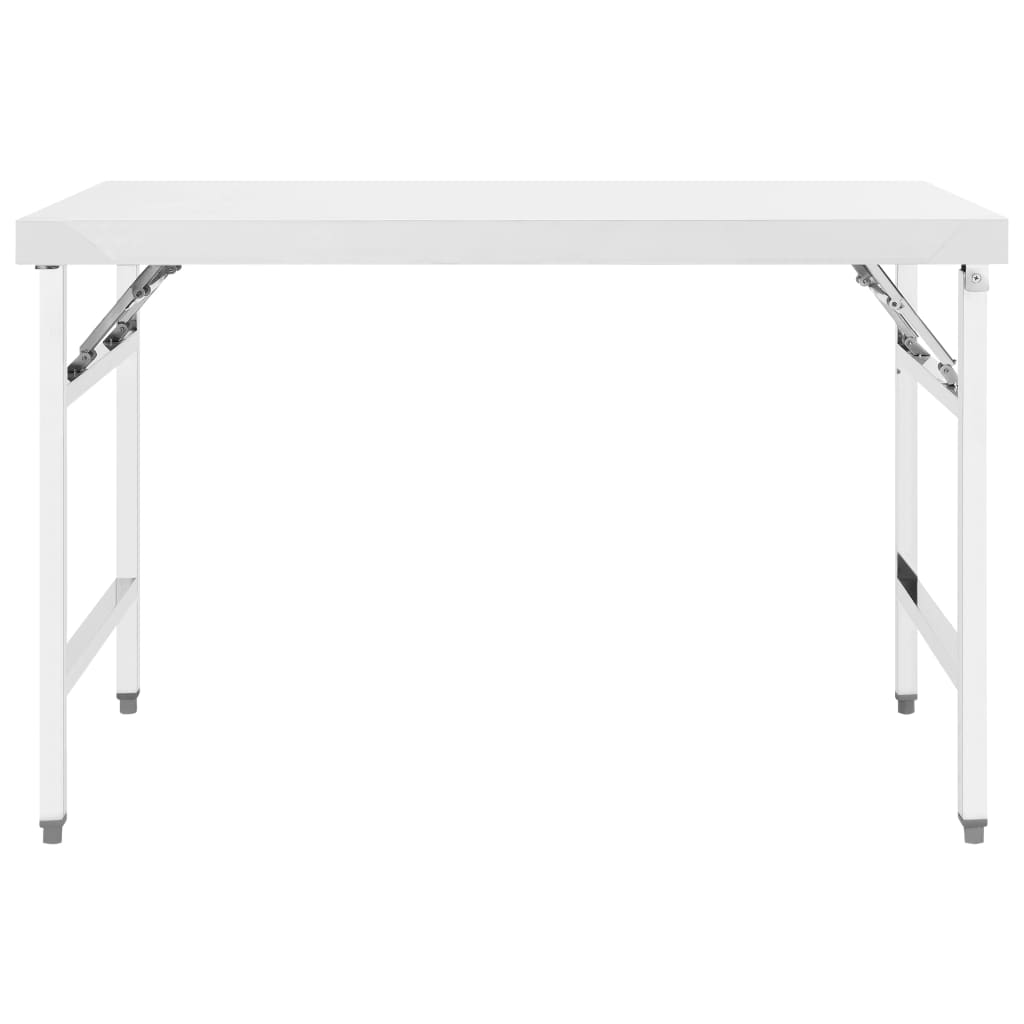 Mesa de trabalho de cozinha dobrável 120x60x80cm aço inoxidável