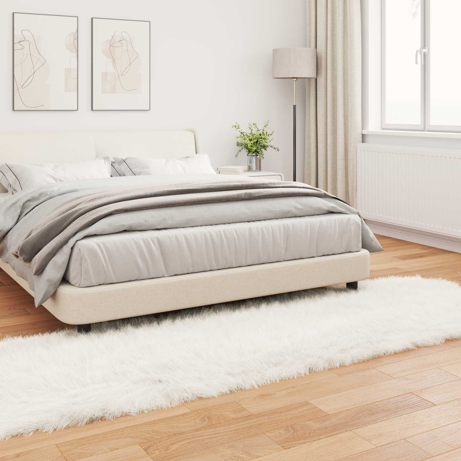 Tapete de de ovelha sintética tafalla branco 80 x 250 cm