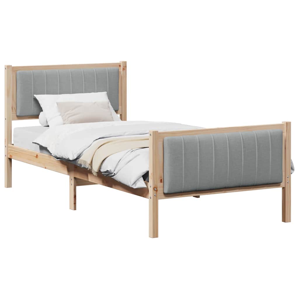 Estrutura da cama marrom e cinza claro 90 x 200 cm