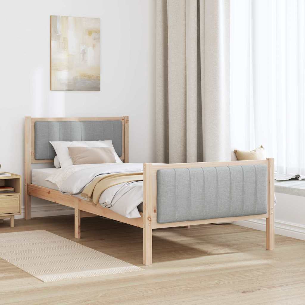 Estrutura da cama marrom e cinza claro 90 x 200 cm