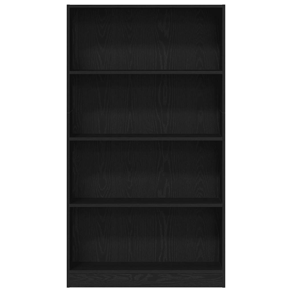 Estante de 4 prateleiras em carvalho preto, 80x24x143 cm, madeira engenheirada