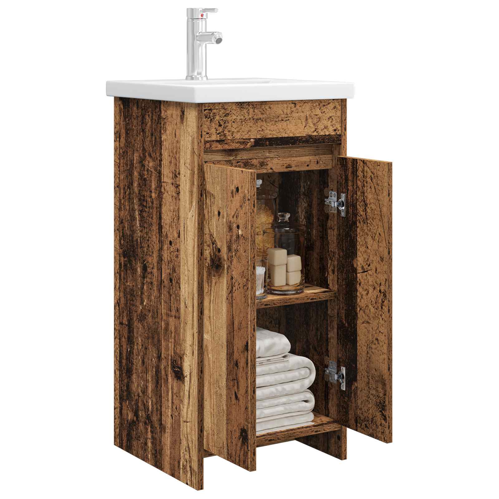 Gabinete de banheiro com pia madeira antiga 42 x 40 x 84,5 cm
