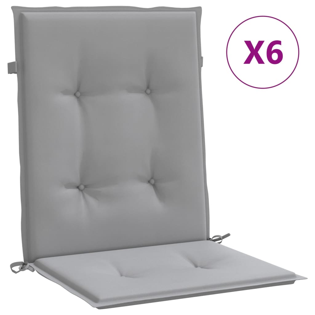 Almofadões lombares p/ cadeiras de jardim 6pcs oxford cinza