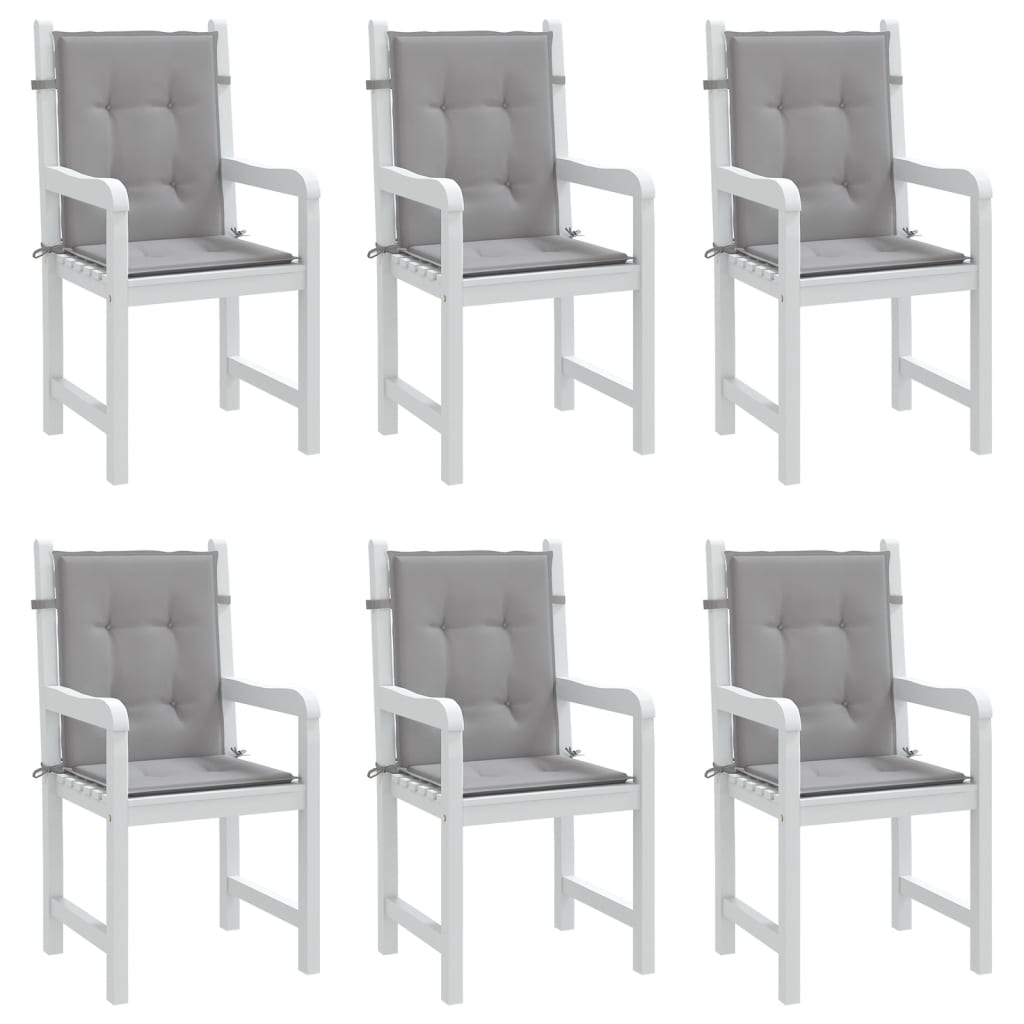 Almofadões lombares p/ cadeiras de jardim 6pcs oxford cinza