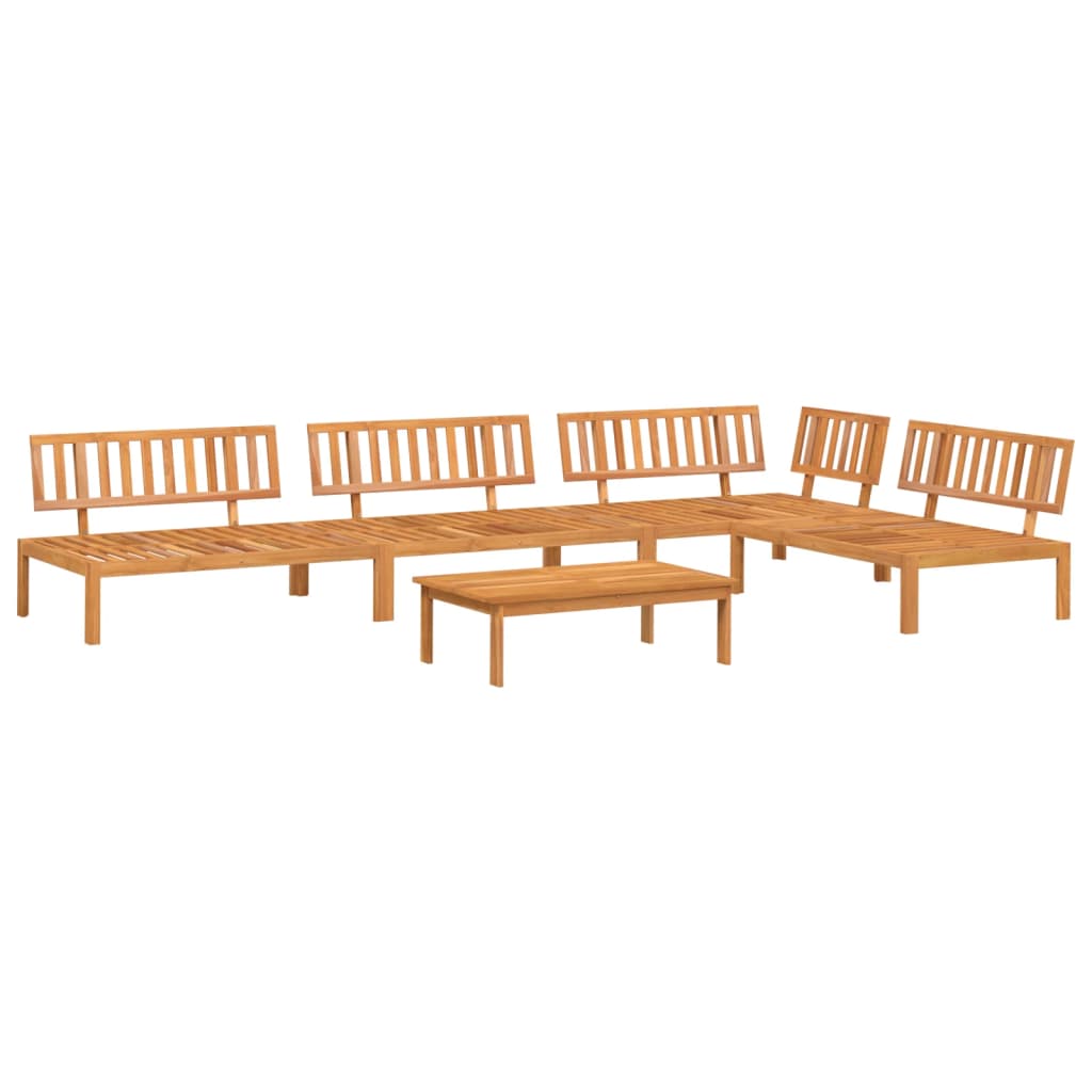 5 Pcs conjunto de móveis de paletes p/ jardim acácia maciça