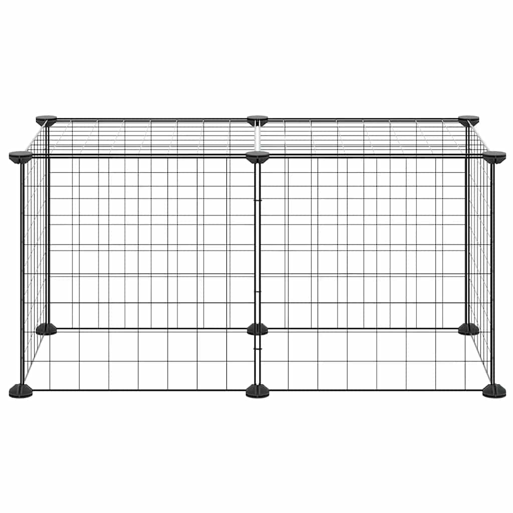 Gaiola p/ animais de estimação com 8 painéis 35x35 cm aço preto