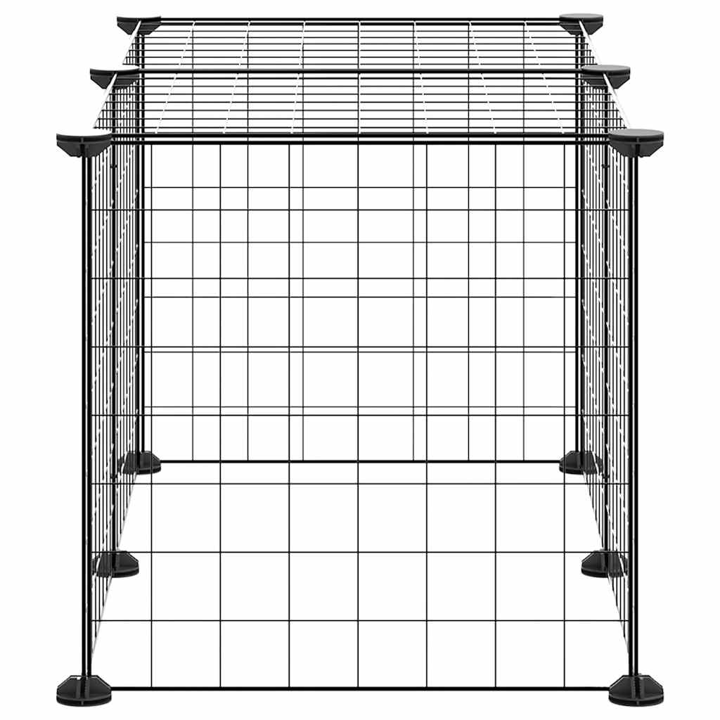 Gaiola p/ animais de estimação com 8 painéis 35x35 cm aço preto
