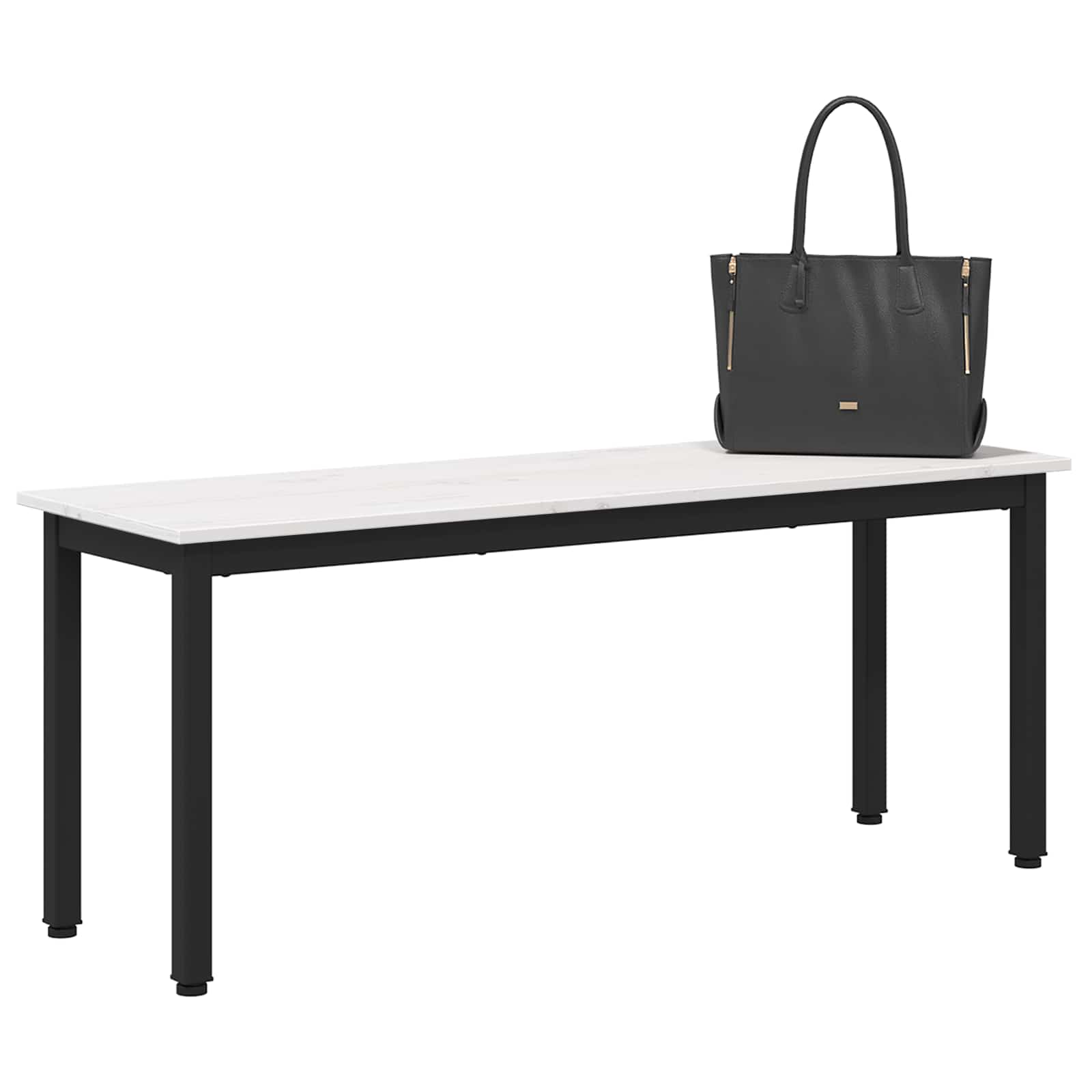 Banco branco 110 x 35 x 45 cm madeira de pinheiro sólida