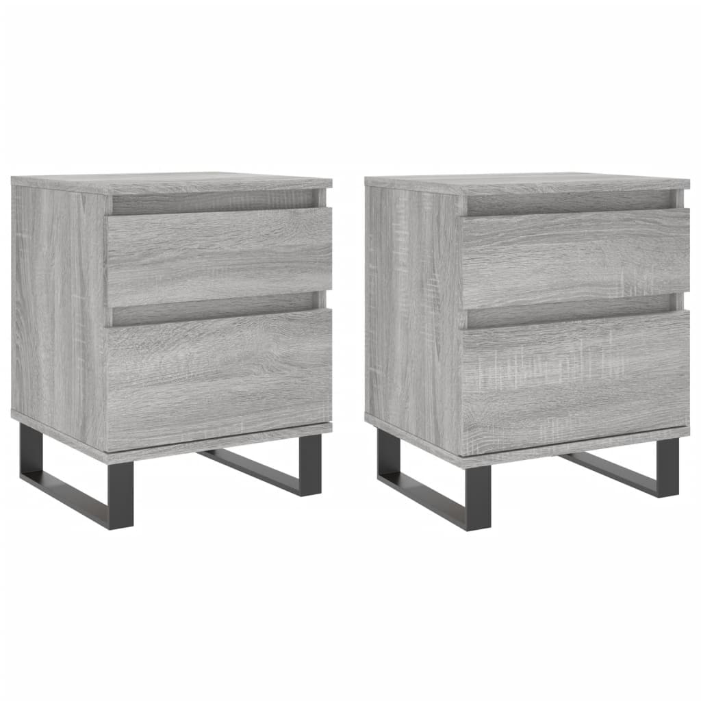 Mesas de cabeceira 2 pcs derivados de madeira cinzento sonoma