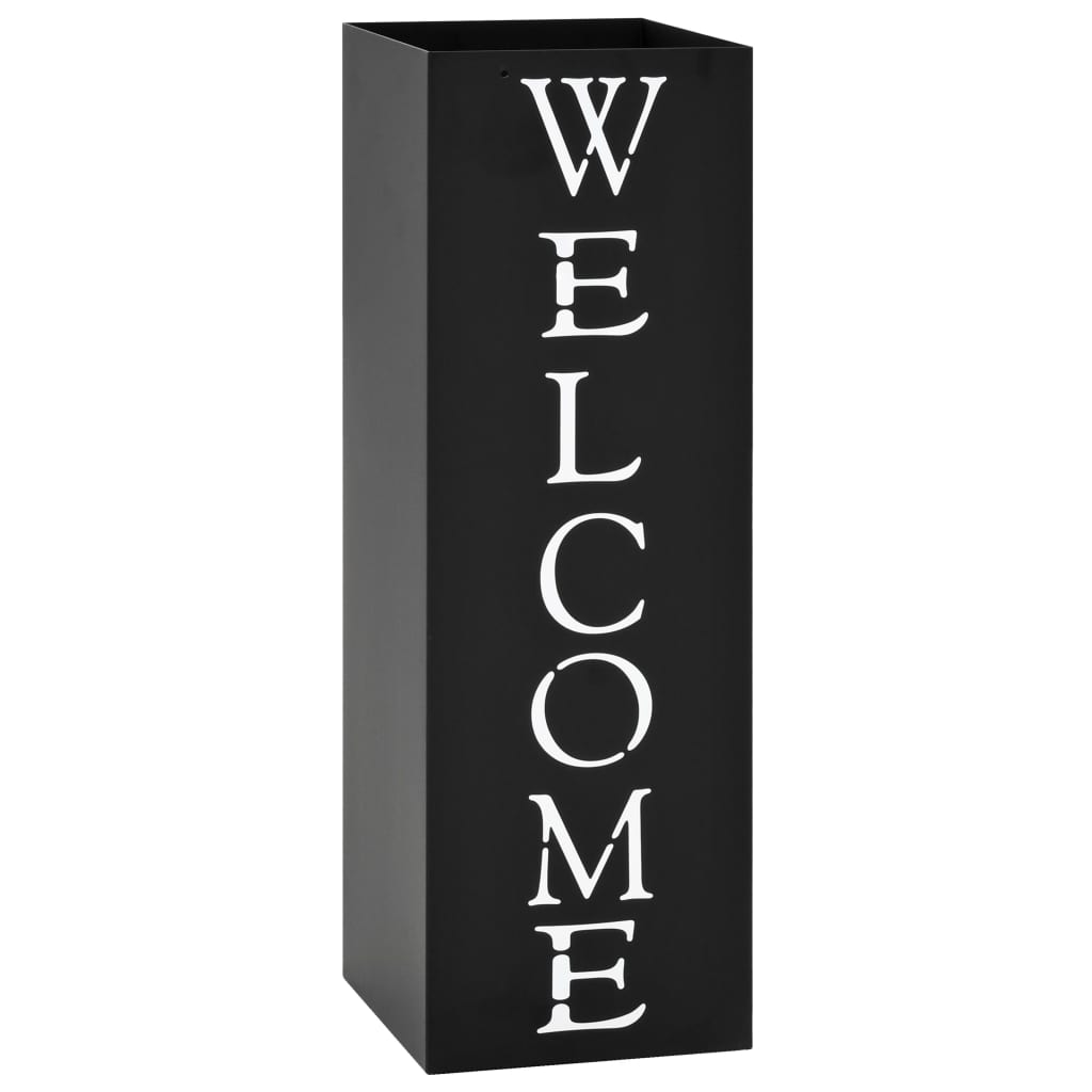 Suporte para guarda-chuvas welcome aço preto