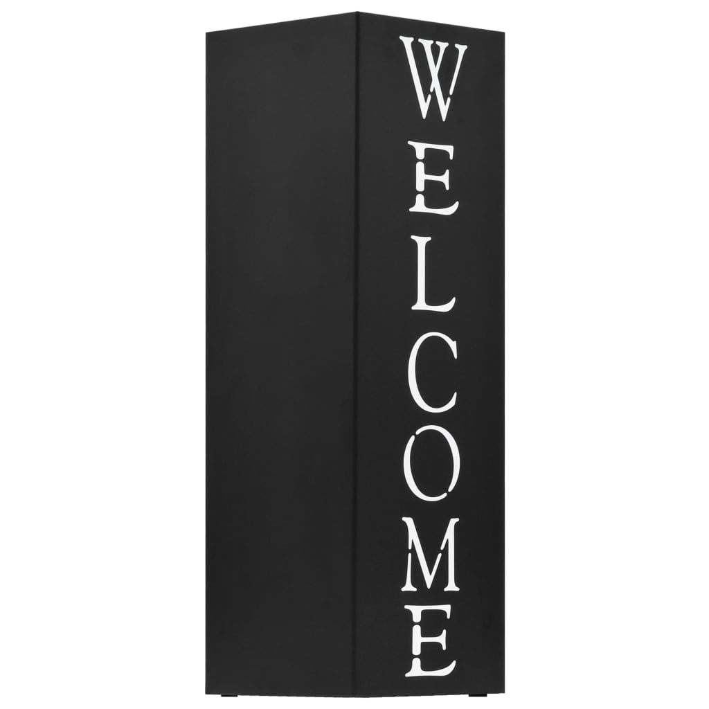 Suporte para guarda-chuvas welcome aço preto
