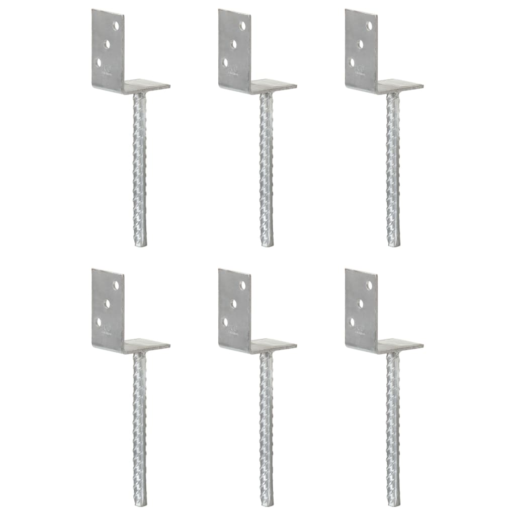 Âncoras de vedação 6 pcs 8x6x30 cm aço galvanizado prateado