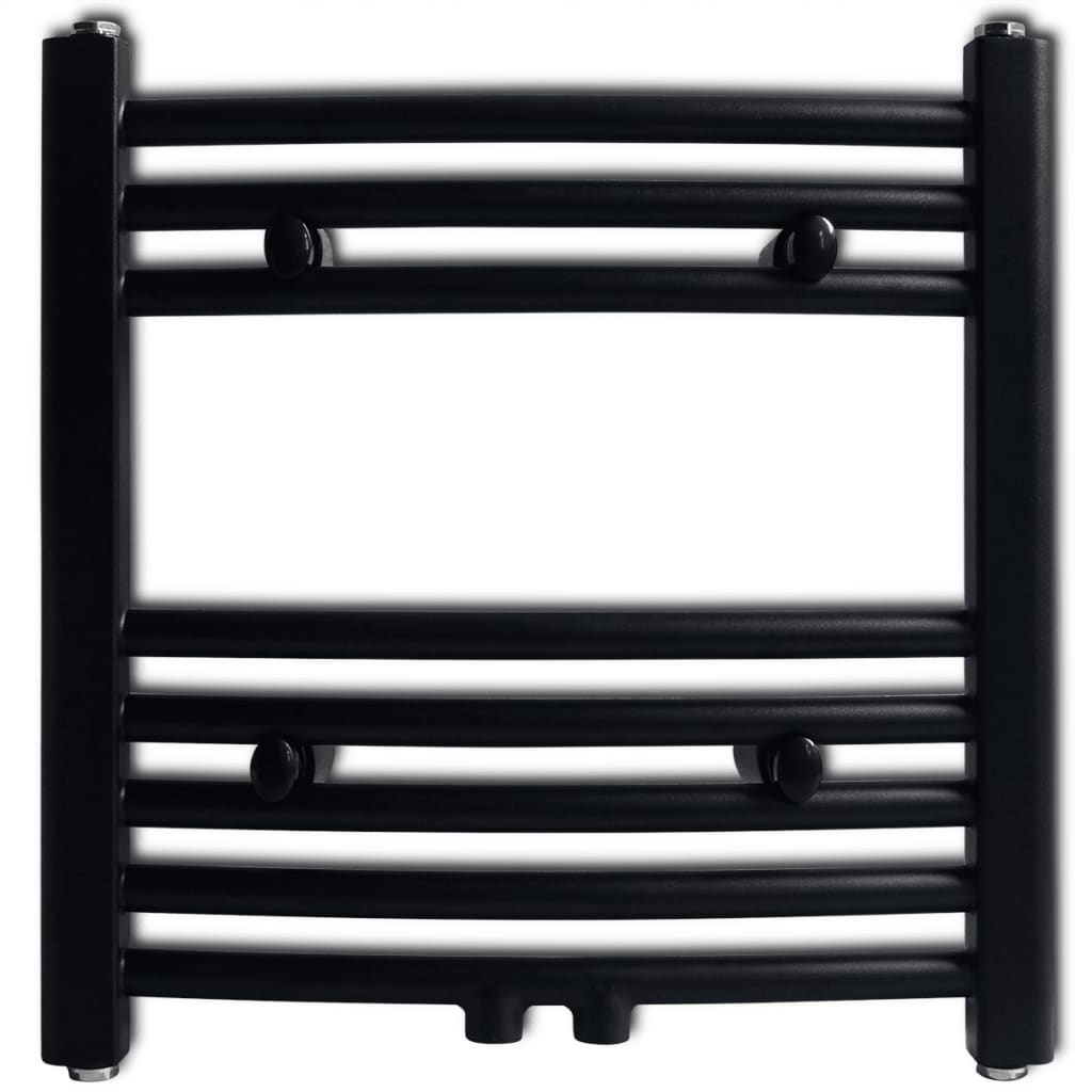 Aquecedor toalhas casa de banho curvo 480 x 480 mm preto