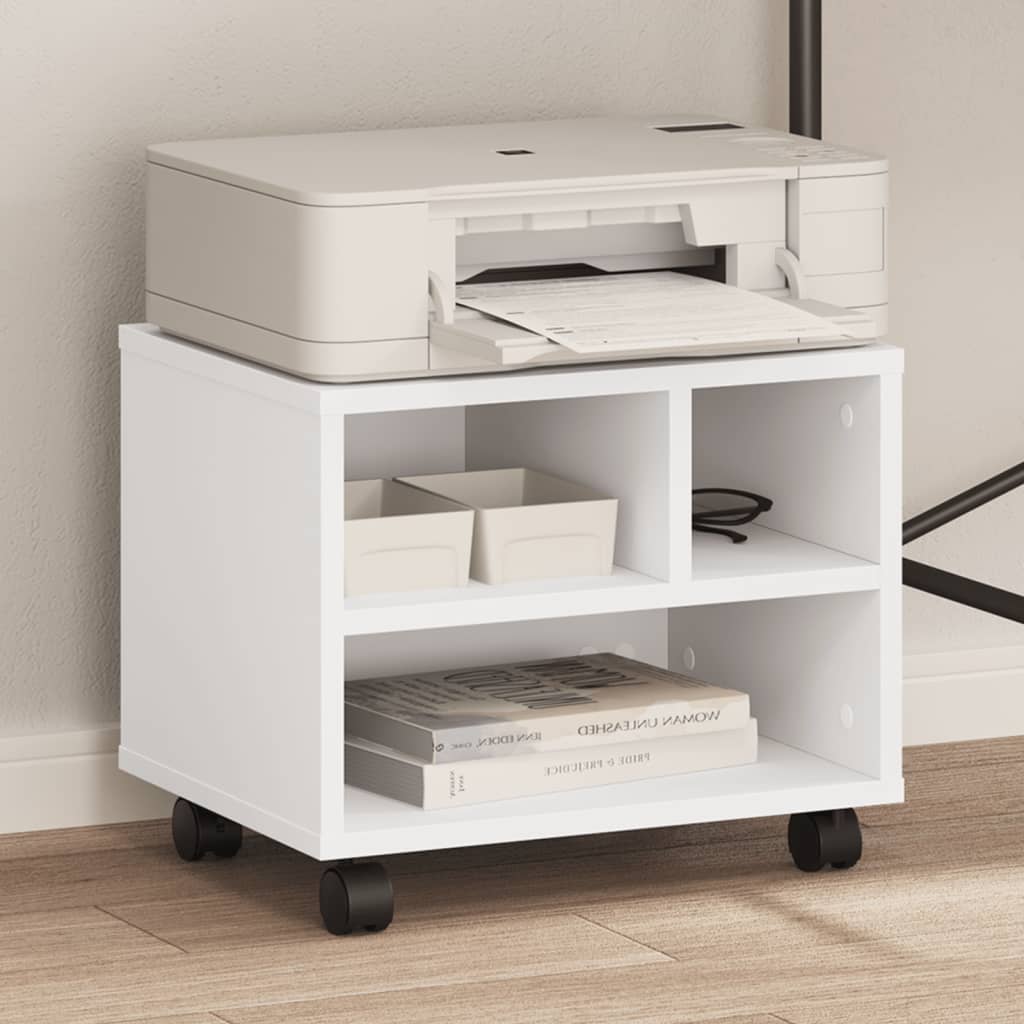 Suporte para impressora com rodas 41x32x34,5 cm branco