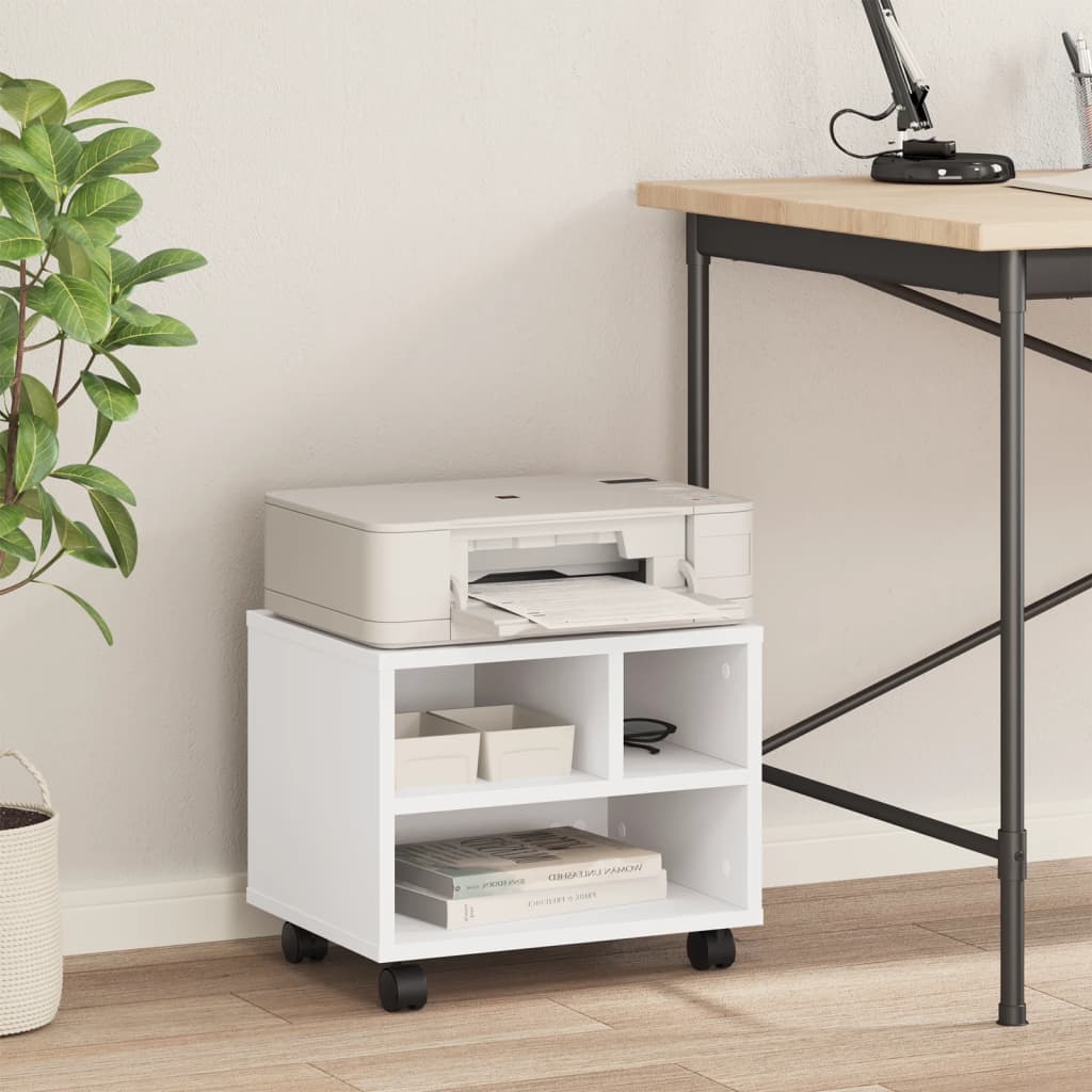 Suporte para impressora com rodas 41x32x34,5 cm branco