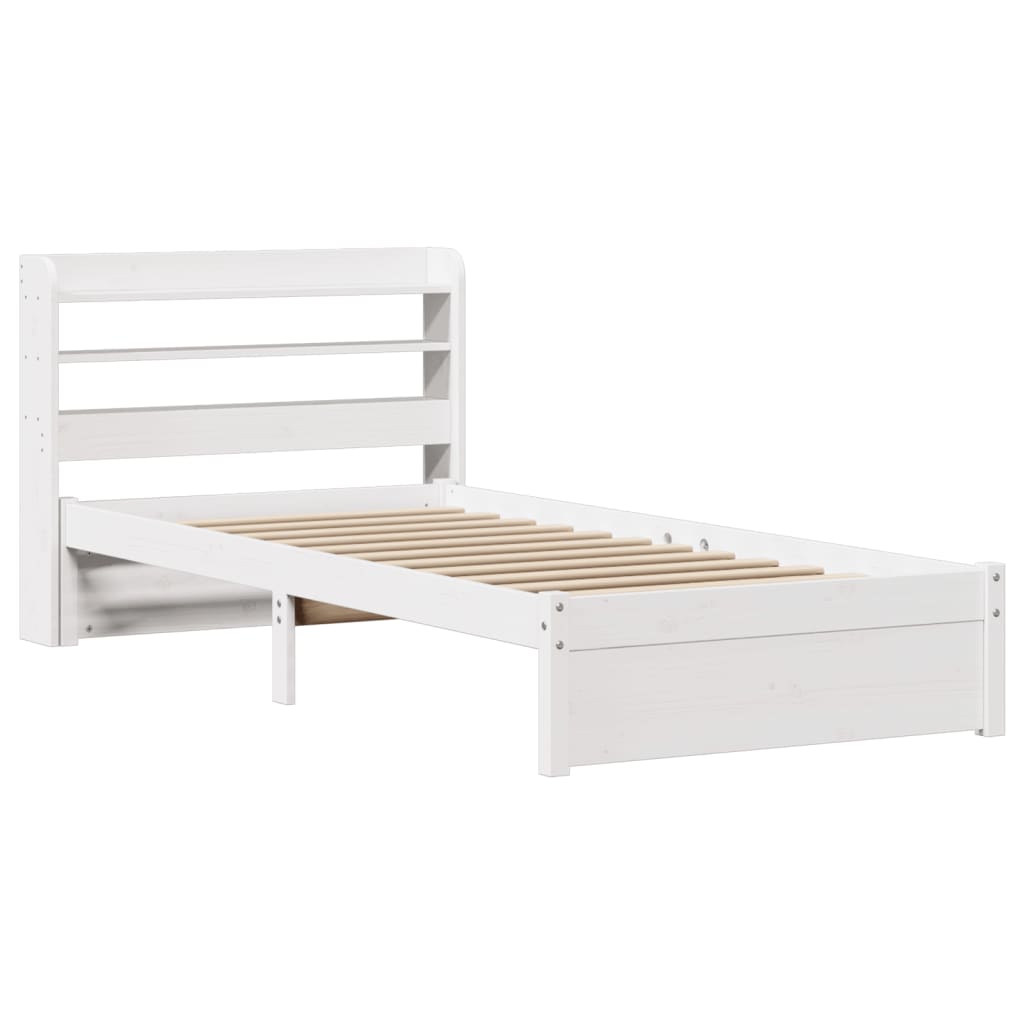 Estrutura cama c/ cabeceira 75x190 cm pinho maciço