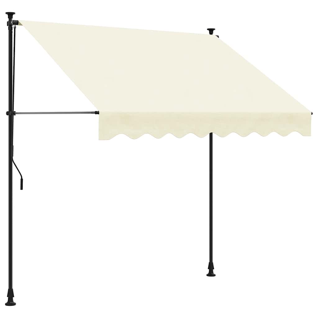 Toldo retrátil 250x150 cm tecido e aço cor creme