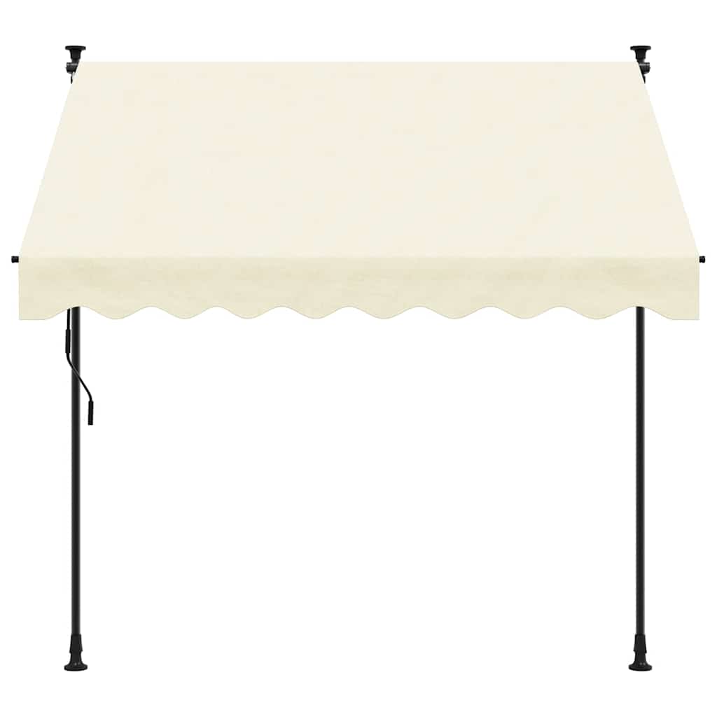 Toldo retrátil 250x150 cm tecido e aço cor creme