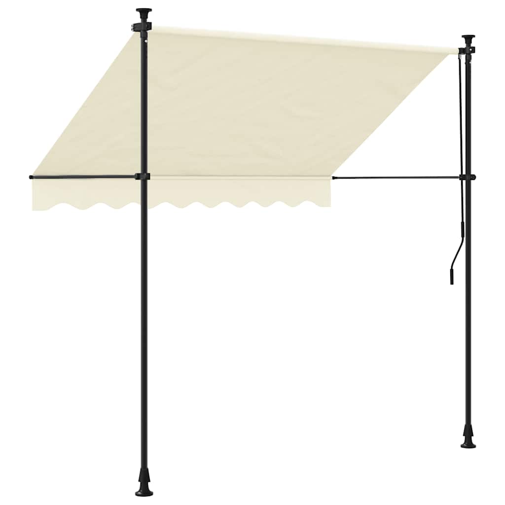 Toldo retrátil 250x150 cm tecido e aço cor creme